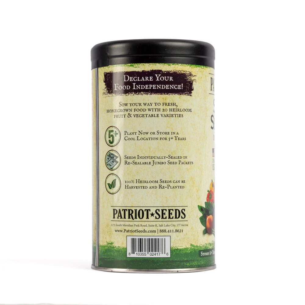Patriot Seeds Survival Seed Vault (100% Heirloom, 20 Varieties) - Image 2